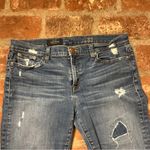 J.Crew Toothpick Skinny Denim Jeans Women's 32 Blue Low Rise Distressed Photo 1