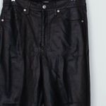 EXPRESS Womens Faux Leather Super High Rise Straight Leg Pants Size 10R Edgy Y2K Photo 1