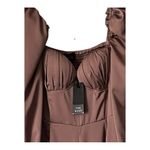 New With Tags The Sang puffed Sleeve Chocolate Jumpsuit. Size Large. Brown Photo 3