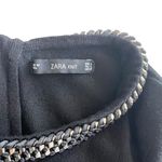 ZARA  Black Knit Long Sleeve Chain Detail Top Size Large Photo 2