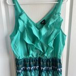 Mossimo Blue and Green Ruffled Empire Waist Sundress Size L Photo 2