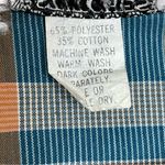 Vintage 70s 80s Plaid Shirt Women Retro Blue Orange Button Photo 12