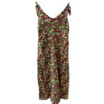 BURU Shoulder Tie Tank Maxi Dress in Green Floral Garden Pockets Size XS Photo 7