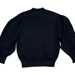 Madewell Mock Neck Ruffle Cuff Sweater Black Merino Wool Blend Size M NEW Photo 0