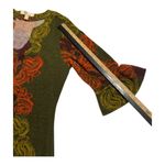 Aryeh Green Multicolor Baroque Print Bell Sleeve Tunic Dress Size L Photo 11
