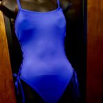 Shade & Shore NWT Women's Royal Blue Lace-Up Sides One Piece Swimsuit Size:Small Photo 2