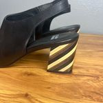 Eileen Fisher  Leather Slingback Sandals‎ Size 8 Open Toe Italian Black Slip On Photo 3