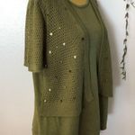 Sag Harbor  green Sweater jumper blouse. Size L Photo 1