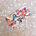 Baby Pink Multicolor Glitter Butterflies Face Mask Photo 4