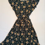 Max Studio Green Floral Flutter Sleeve Ruffled Dress With Belt Size XL NWT! Photo 0