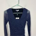 Opening Ceremony  Navy Blue Mesh Ruched Mini Dress Photo 1