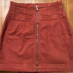 We The Free Free People Virgo Zip-Front Rust Orange Stretch Denim Mini Skirt 24 Photo 7