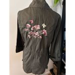 Jade & Ivory Boho Shabby Chic Army Green With Floral Embroidery Utility Jacket s Photo 2