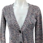 American Eagle Outfitters Gray Knitted Crochet Button Cardigan Sweater Top XS Photo 2