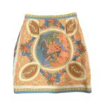 None NWOT Korean Tapestry Scarf Print Mini Skirt size 0 Photo 1