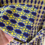 Ellie Kai Sz S Purple Yellow V Neck Midi Dress Geo Print Soft Stretch A Line Photo 4