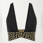 Versace Black and Gold Greca Strappy bikini top Photo 1