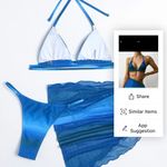 SheIn 3pack Ombre Micro Triangle Bikini Swimsuit & Beach Skirt Photo 1