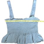American Eagle Don’t Ask Why Blue Smocked Peplum Ruffle Hem Sleeveless Crop Cami Size undefined Photo 8