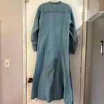 Vintage Denim Maxi Dress Long Line Pearl Snap Buttons Cowgirl Chambray Cottage Blue Size 12 Photo 6