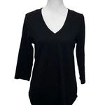 Pact Relaxed Slub Shirt Organic Cotton Top 3/4 Sleeves Black Womens Size S Photo 0