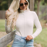 These Three Boutique Off white mock neck top Photo 0