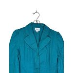 Ann Taylor Loft Women's Jacket Ribbed Blazer Long Sleeve Notched Collar Blue 8 Photo 3