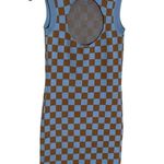 Willow & Wind Grid Plaid Dress XS Bodycon Cut Out Back Photo 1