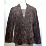Women’s Suede 100% Genuine Leather Blazer 10 Espresso Brown Photo 0