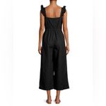 Lea & Viola Saks Off 5th 100% Cotton Solid Ruffle Jumpsuit Side Slip Pockets S Photo 1