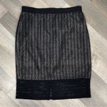 Ann Taylor Crochet Lace Sheer Illusion Pencil Skirt Black 6 Photo 5