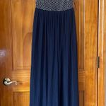 Adrianna Papell Anthropologie Bryce Navy Tulle Maxi Dress Gown Beaded Sz 0 NWT Photo 4