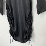 ZARA  Woman’s Ruched Skirt Satin Effect Dress Black Size Small Photo 5