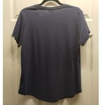 Coral Bay  NWT Size Petite Large Navy Blue Beach Umbrella Patriotic Graphic Tee Photo 2