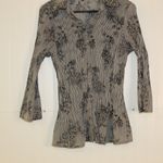 Fred David  Black and White Pleated Blouse Size Medium Photo 4