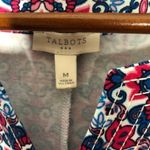 Talbots  geometric floral print split neck dress Photo 3