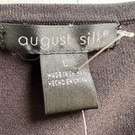 August Silk  Large Womens Ruched Silk Blend Sleeveless Top Black Stretch Career Photo 1