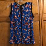 Ivanka Trump  Blue Floral Tank Top Small Photo 0