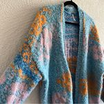 Free People Women’s Gather Me Cardigan Sweater Blue Oversized Size Medium Photo 5