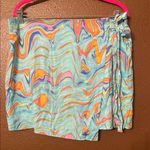 Wild Fable Blue Orange Faux Wrap Mini Skirt Size XL Summer Fun Beach Chill Sun Photo 0