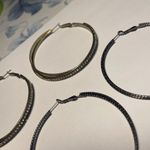 Lot Of 3 Women’s Costume Earrings Pierced Hoop 2 Silver Tone 1 Black Mix Photo 1