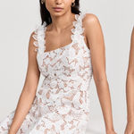 Elliatt  Dress Lace‎ White Butterfly Sleeveless Square Neck Minidress Size Small Photo 0
