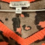 White Birch  Leopard V-Neck Sweater - Orange and Brown Photo 2