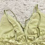Aerie Sunflower Lace Padded Plunge Bralette Kitchy Mist Yellow Medium Photo 3