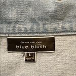 Blue Blush  Denim Mini Dress Light Wash Tie Waist Utility Pockets Size Large Photo 5