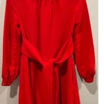 Kate Spade  Red Long Sleeve Tie Mini Dress Photo 7