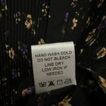 Everleigh  Black Floral Blouse Size Large Tie Neck Pleated Ruffle Bottom NWT Photo 5