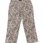 Talbots Tablots Carpri Pants Size 10 Signature Paisley Print Lightweight Photo 0