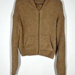 SKIMS  Sz XL Teddy Hoodie Full Zip Up Cozy Plush Knit Sweater in Tan Photo 0