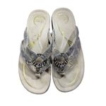 Abeo Sandals Womens 6.5 N Brenda Neutral Thong Sandals Snake Print Beige Open To Tan Photo 1